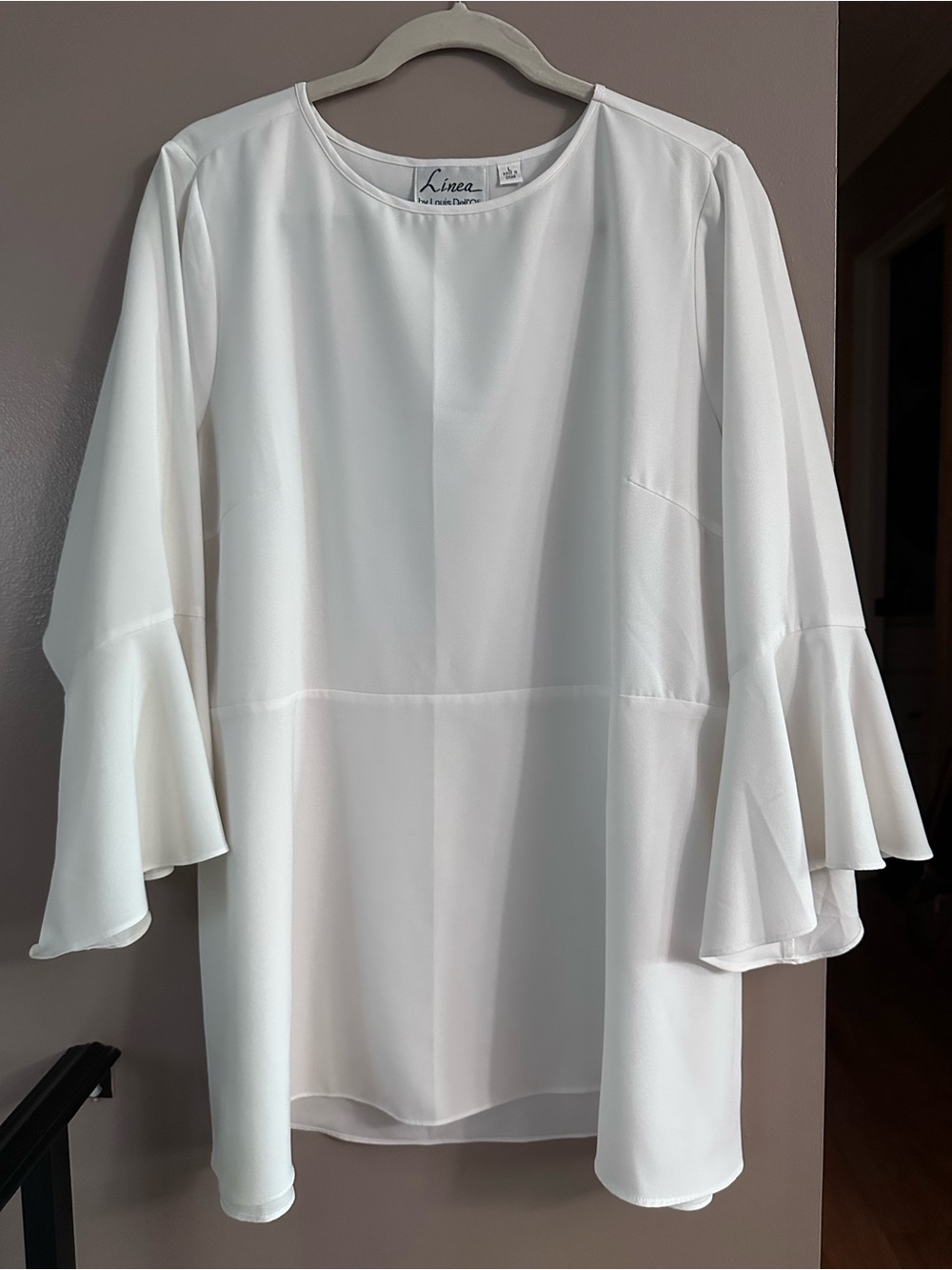 Linea by Louis Dell'Olio Ivory Ruffle-Sleeve Tunic